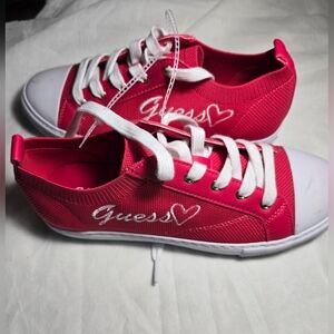 Guess Fuchsia Canvas Sneakers with White Accents